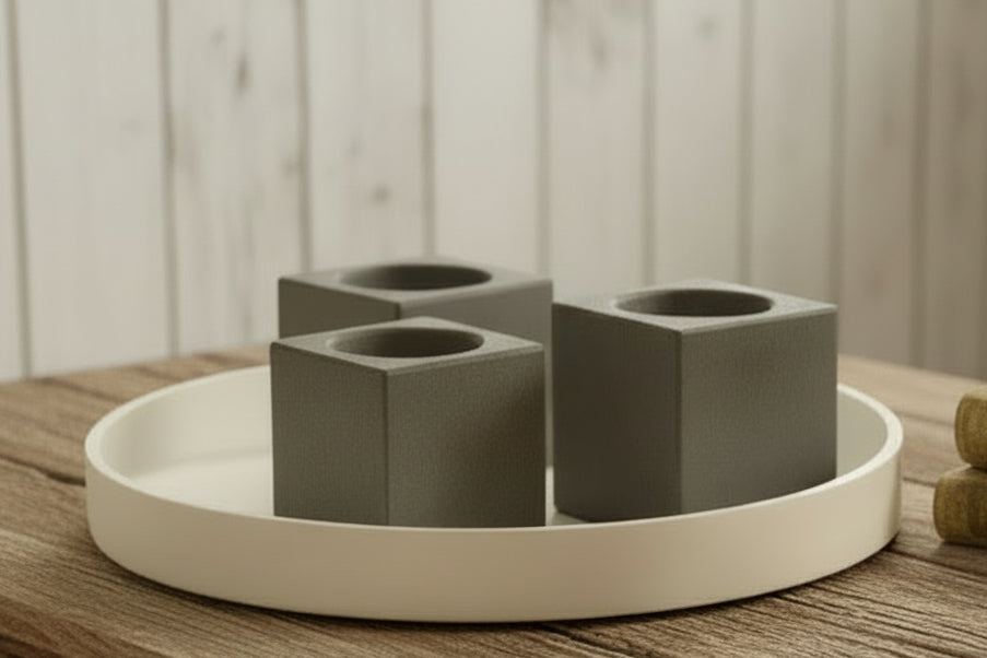 Tealight Square Block (Set of 3)