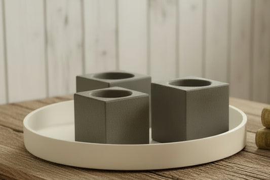Tealight Square Block (Set of 3)