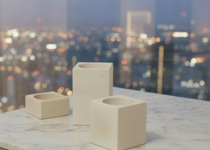 Tealight Square Block (Set of 3)