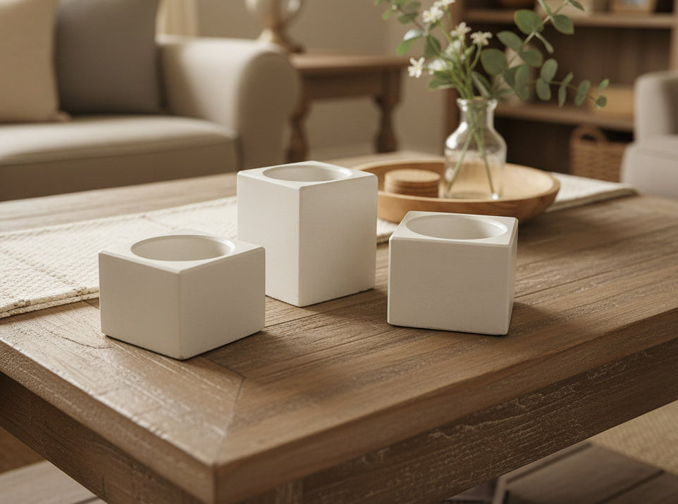 Tealight Square Block (Set of 3)