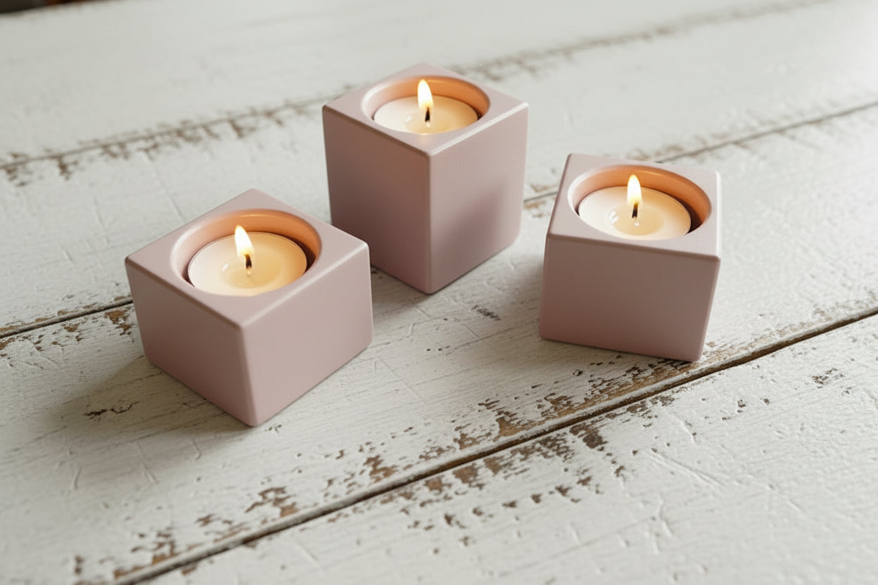 Tealight Square Block (Set of 3)
