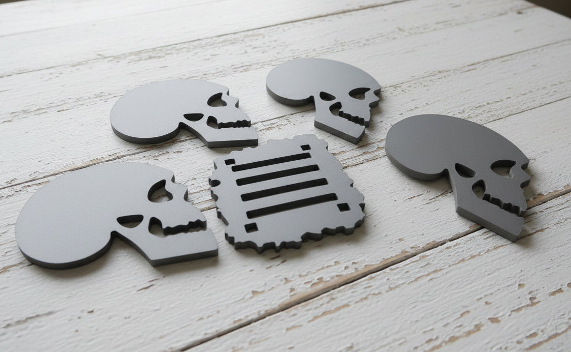 Large Skull Coaster Set