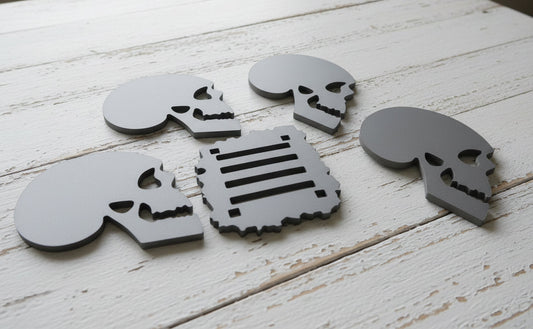 Large Skull Coaster Set